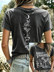 Women's Midnight Margaritas Print Casual T-shirt