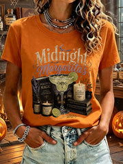 Women's Midnight Margaritas Print Casual T-shirt