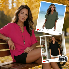 Loose Solid Color Women's Casual Blouse